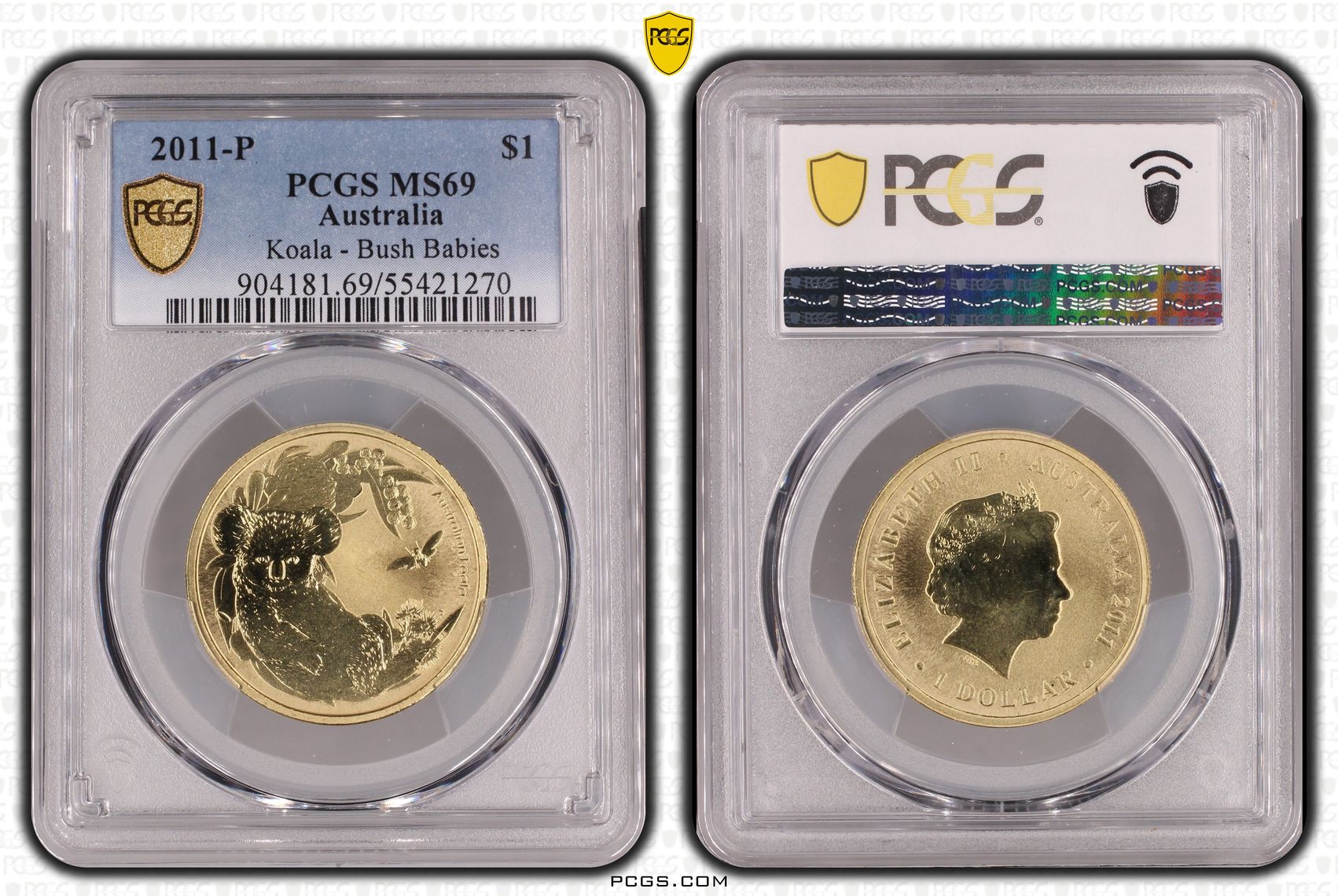 Koala - Bush Babies, POP 9/0, One Dollar, 2011-P, PCGS MS69