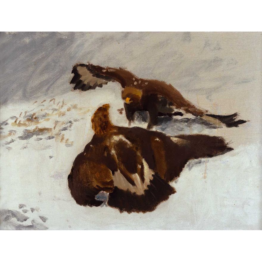 Bruno Liljefors (1860-1939), Standoff in the Snow