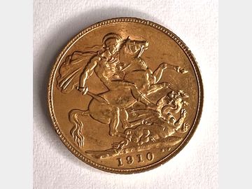 1910 EDWARD VII LONDON MINT GOLD SOVEREIGN