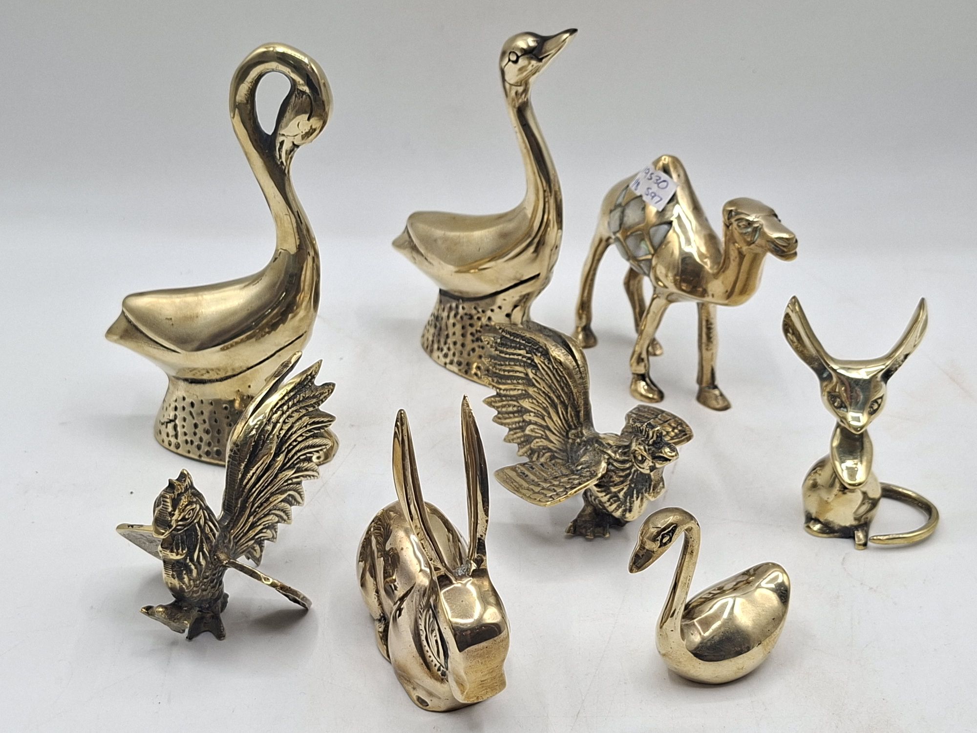 8 Brass Animal Figurines