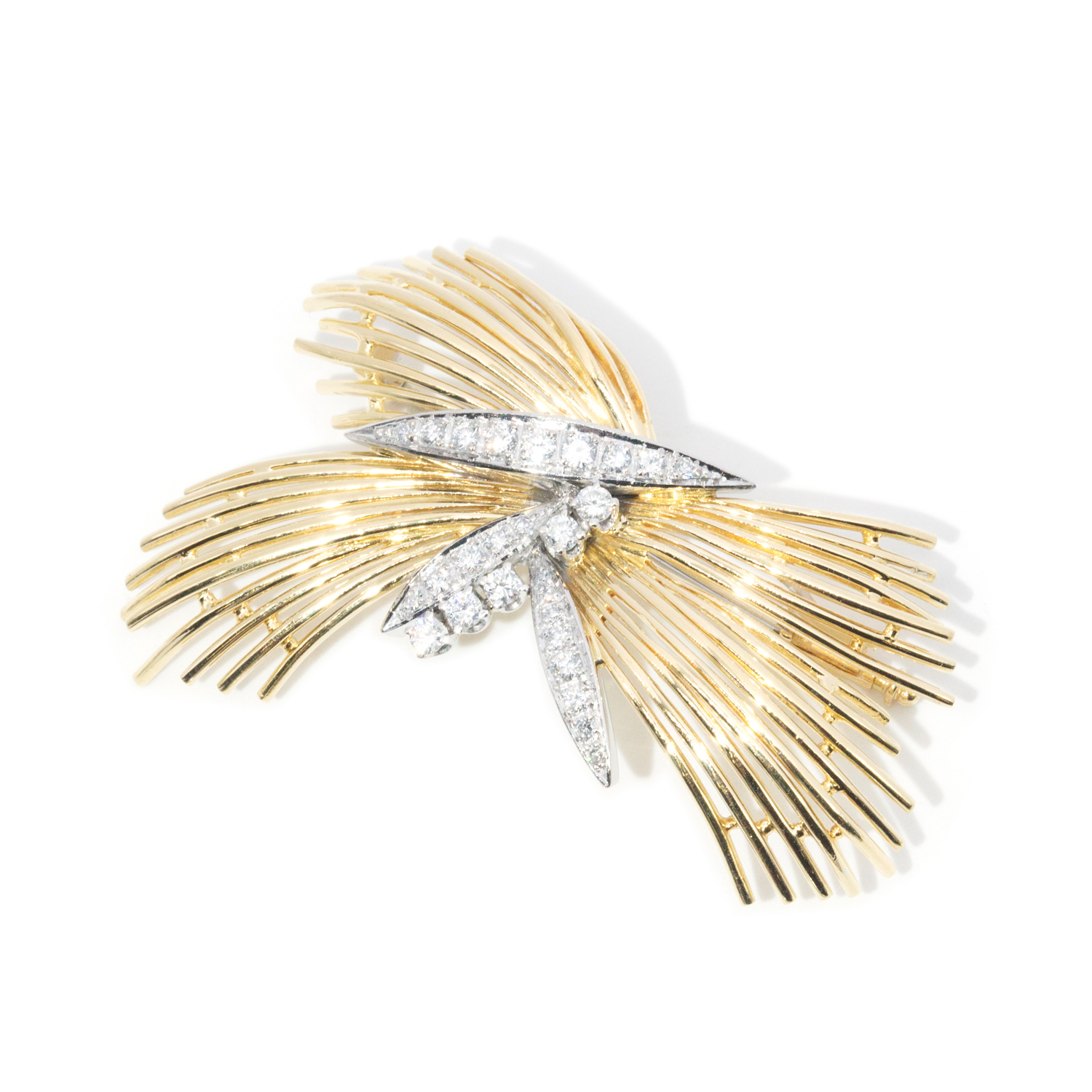255 · Diamond Spray 18ct Gold Brooch