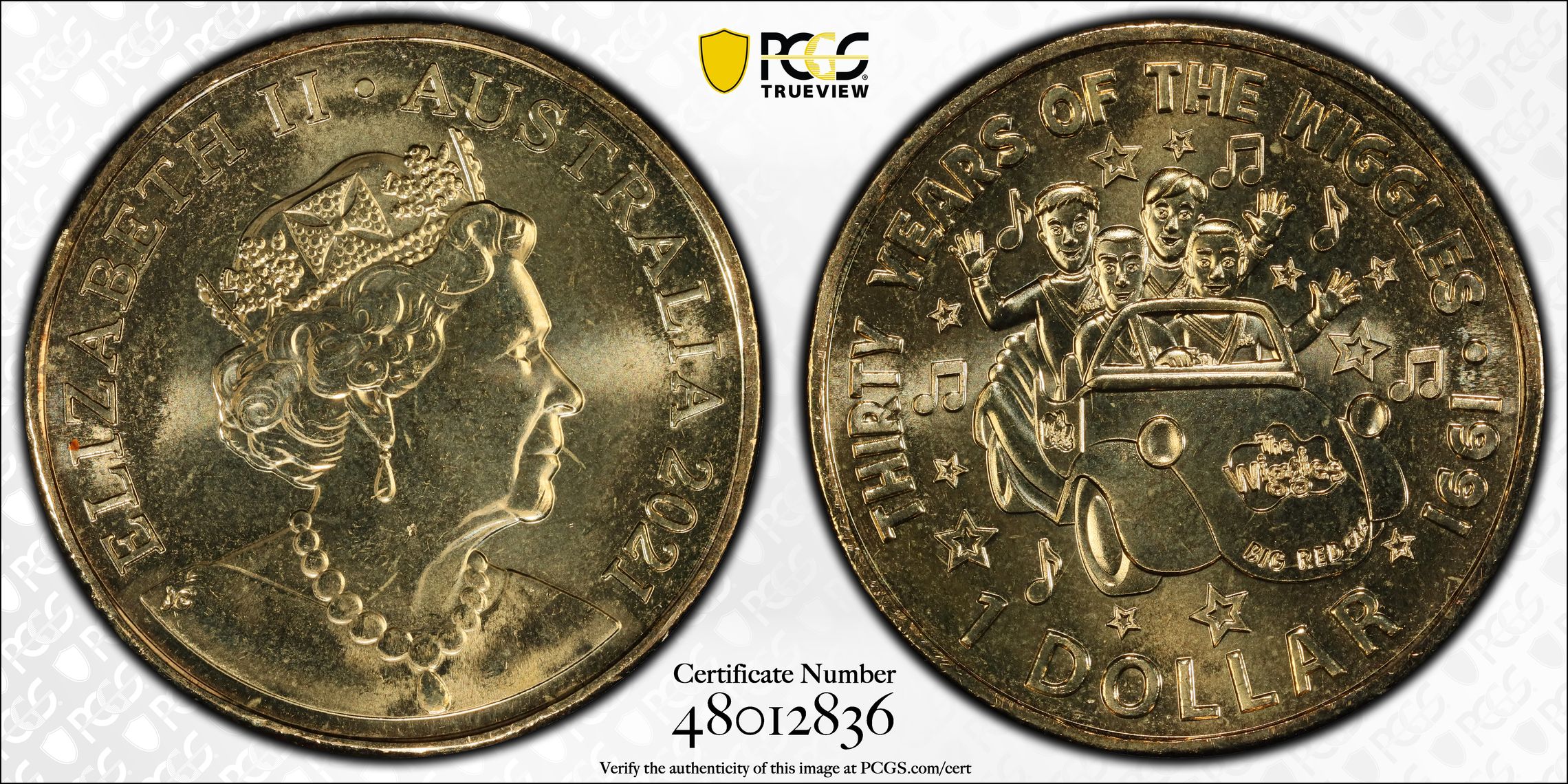 272 · Elizabeth II, Original Wiggles Band , One Dollar, 2021, PCGS MS67