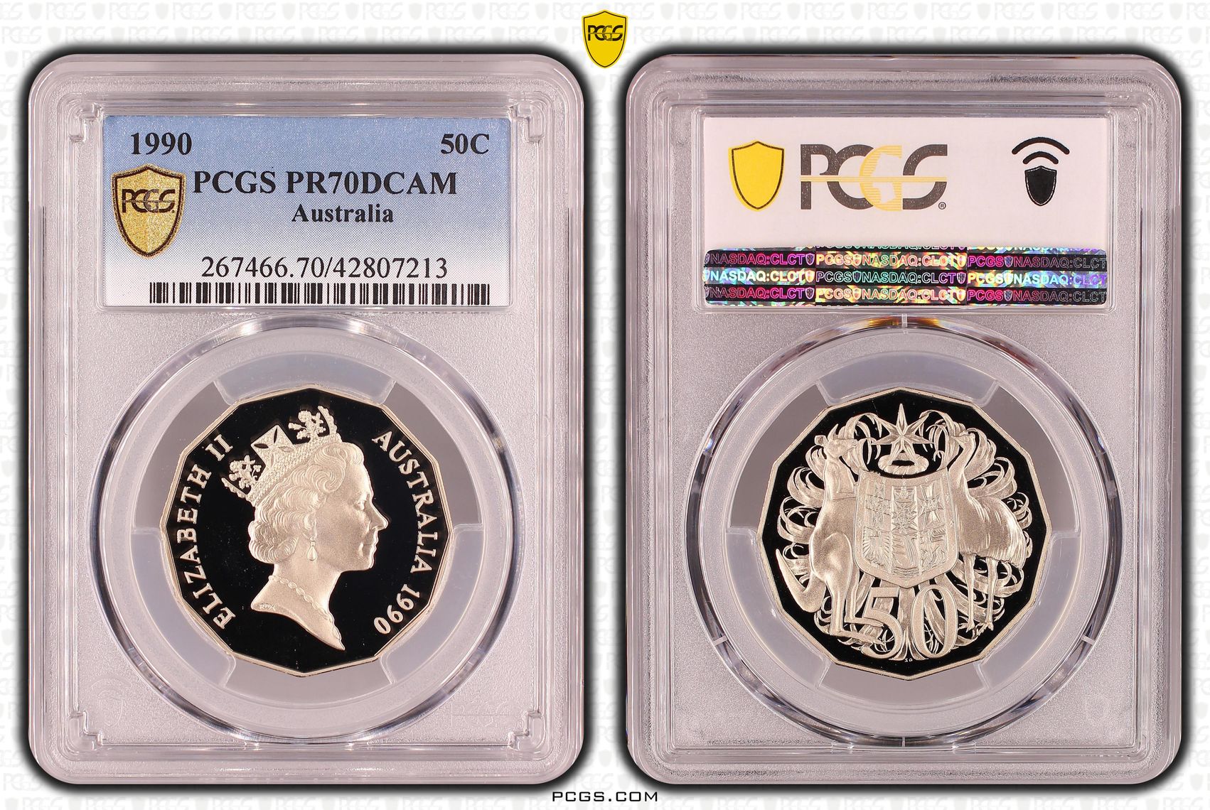 Elizabeth II, Fifty Cent, PR70DCAM , 1990 PCGS POP - 16/0