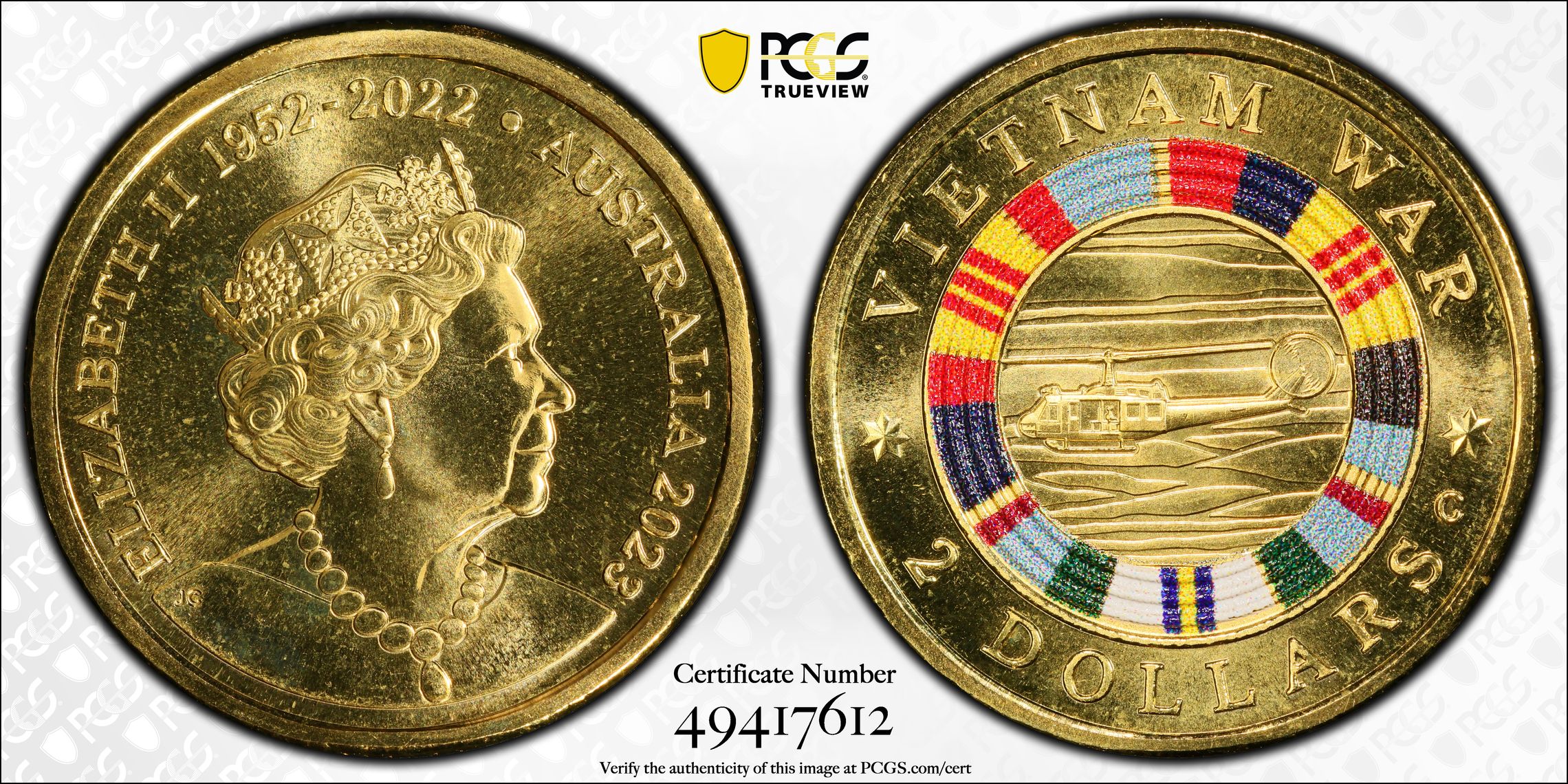 Vietnam War Colourised, Two Dollar, 2023-C, PCGS MS69