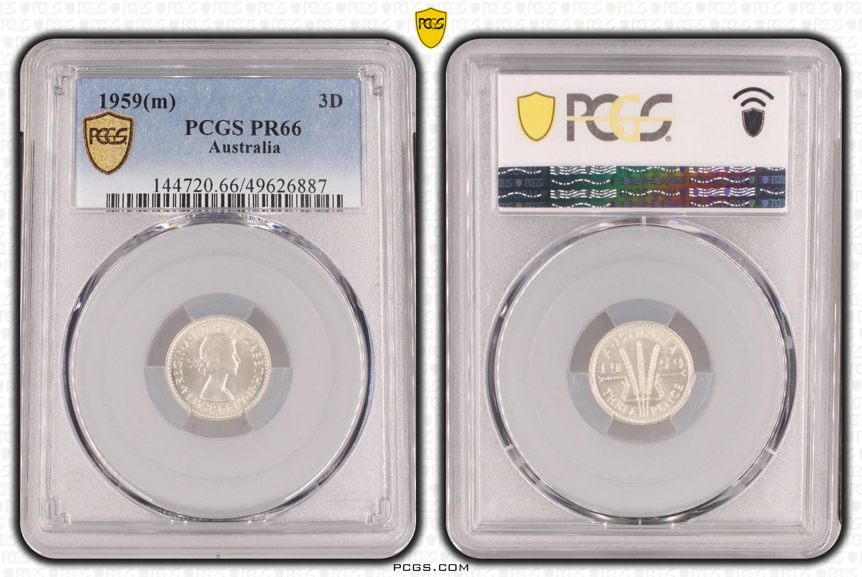 Elizabeth II, Threepence, 1959(m), PCGS PR66