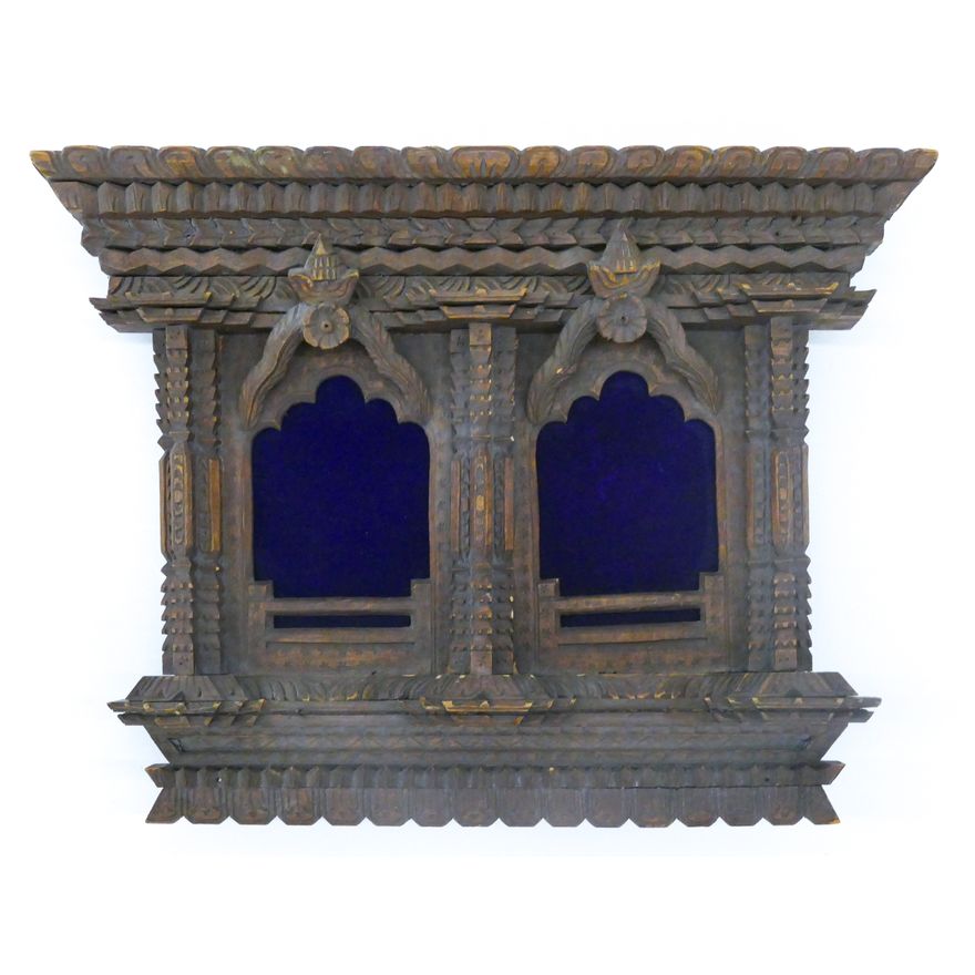 Old Indonesian Carved Double Frame 10''x13''