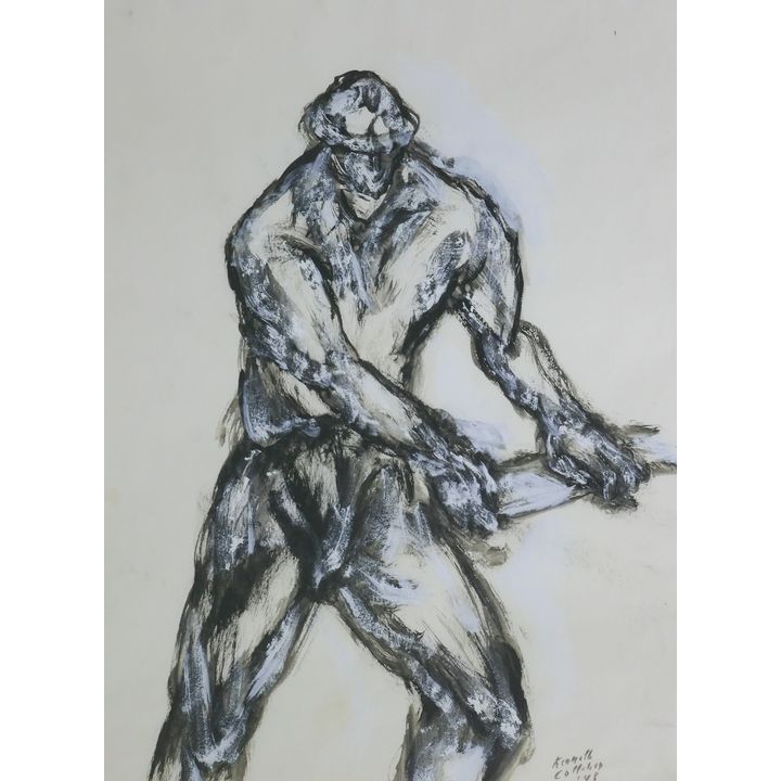 Kenneth Callahan ''Lumberman'' 1948 Tempera