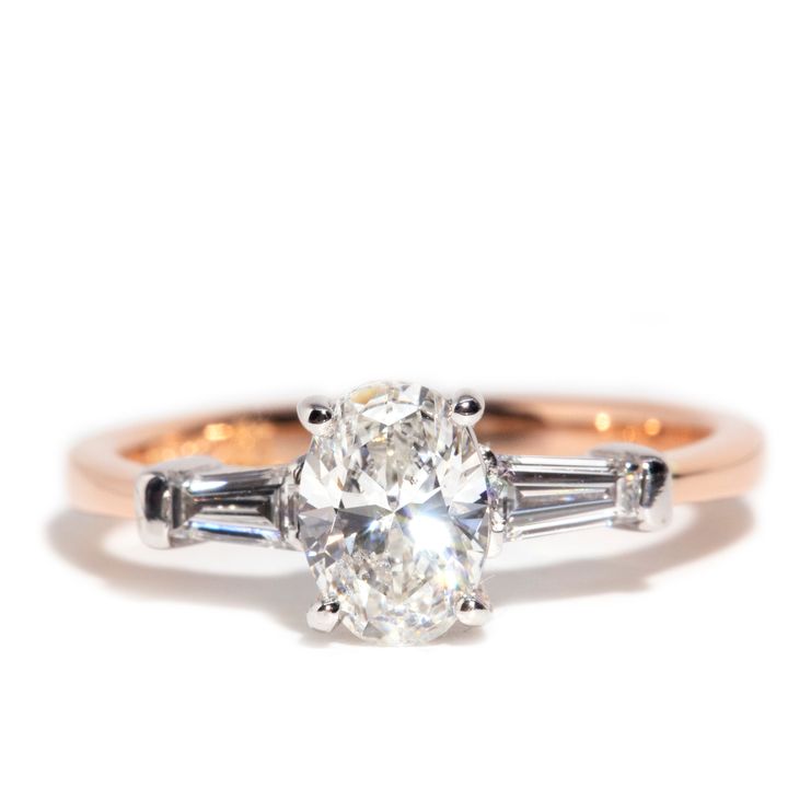 0.96 Carat Rose Gold Diamond Ring ,