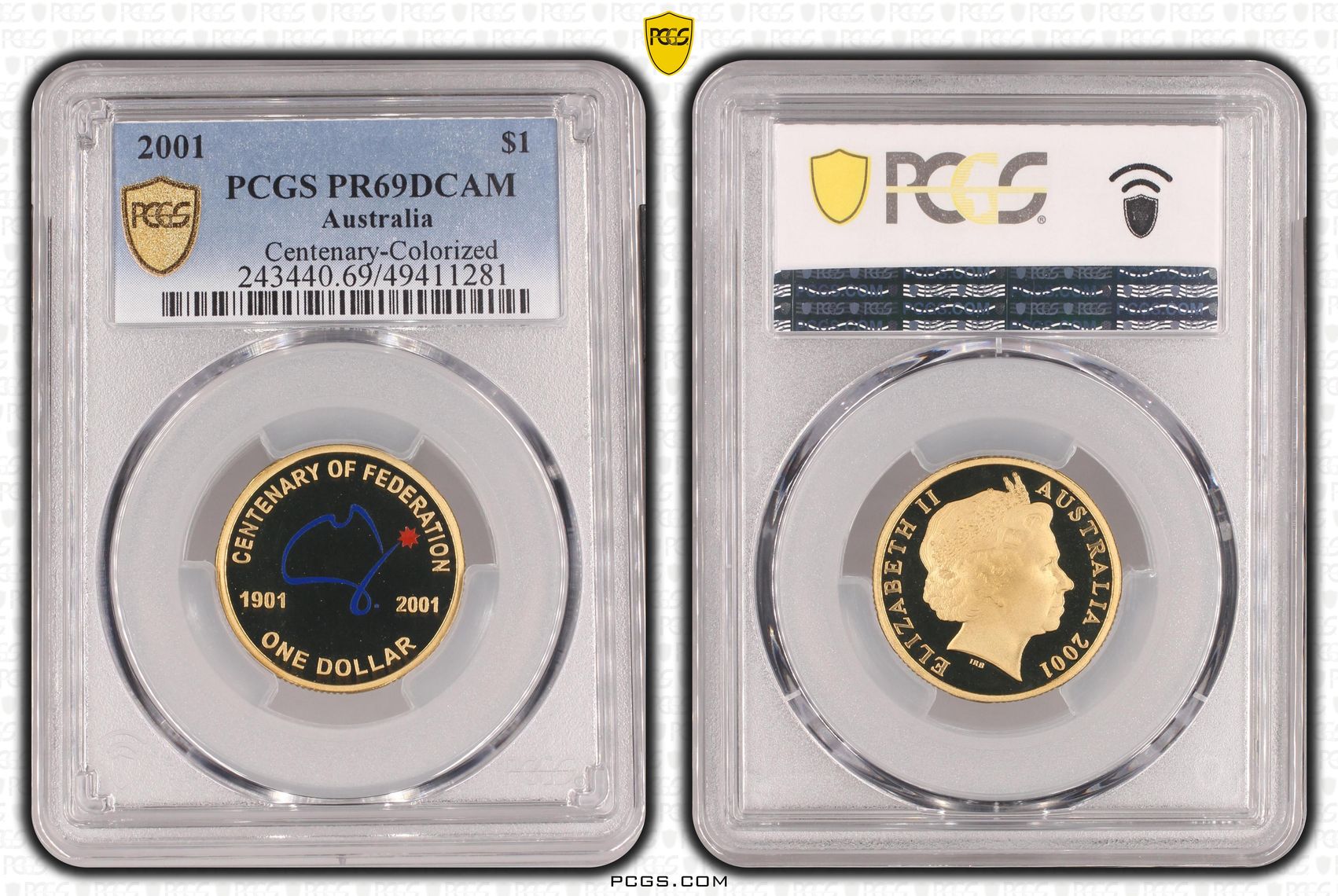 Centenary-Colorized, One Dollar, 2001, PCGS PR69DCAM