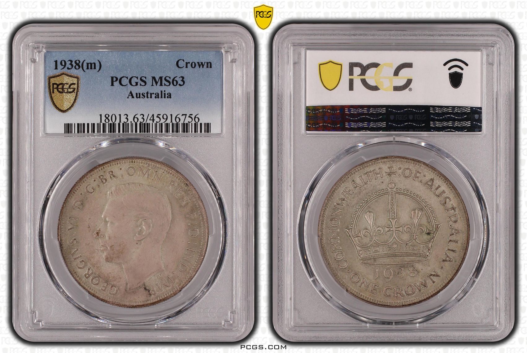 1938(m) Australia Crown Silver PCGS - MS63 -756