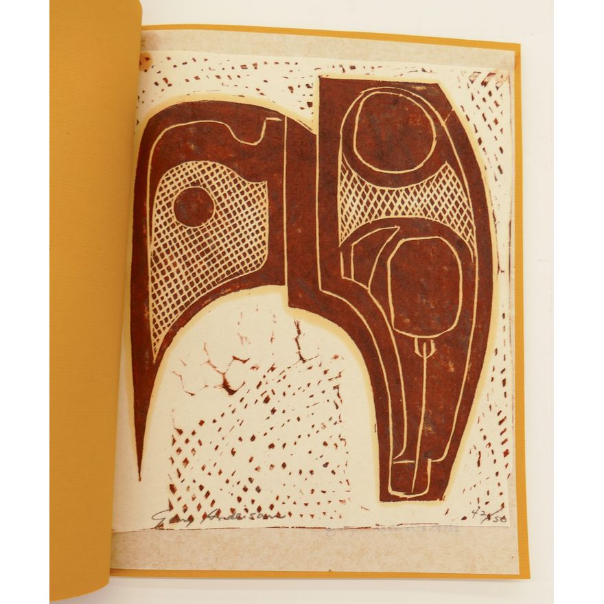 Guy Anderson Red Abstract Woodcut 9.5''x8''