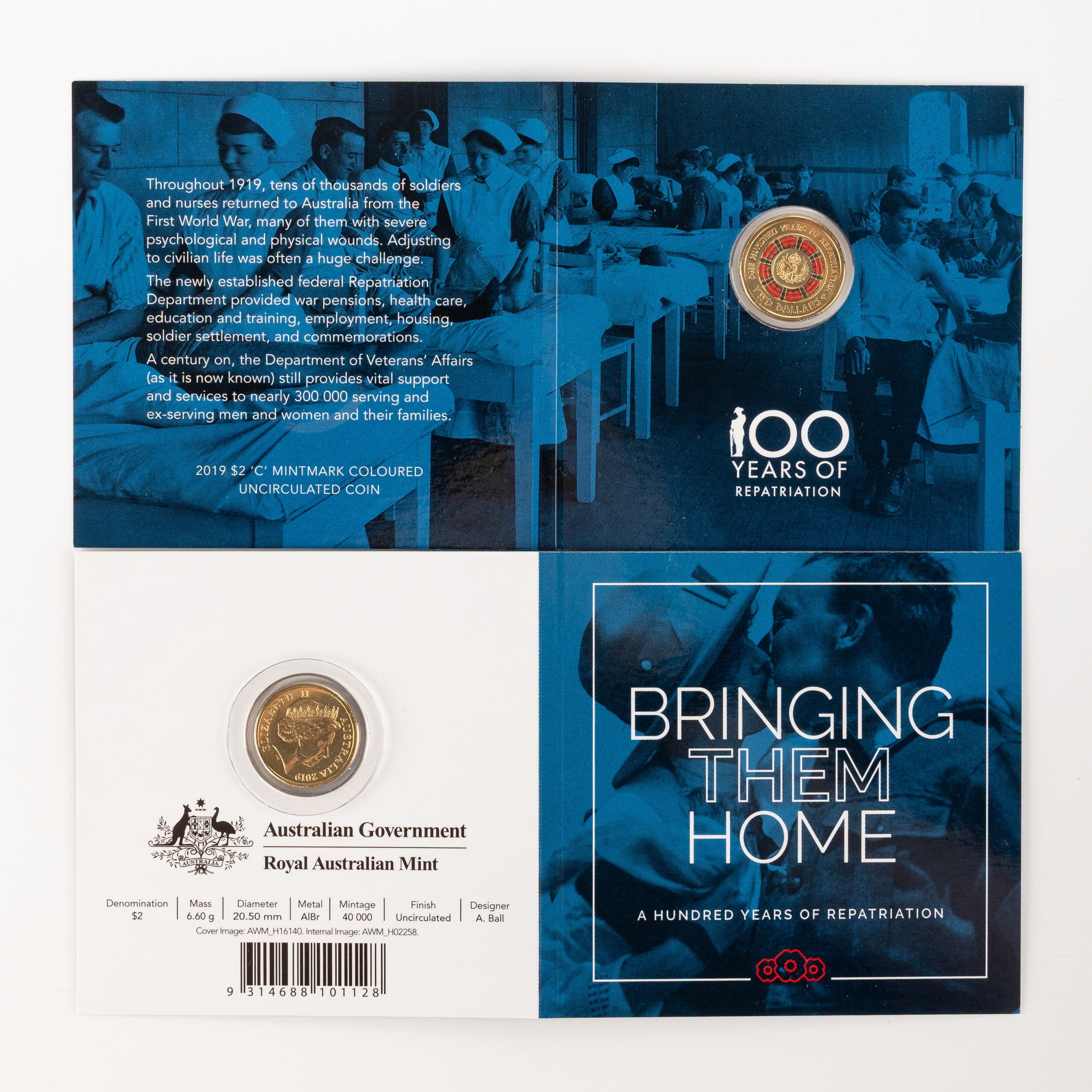 Elizabeth II, RAM - 100 Years of Repatriation, Two Dollars, 2019, UNC