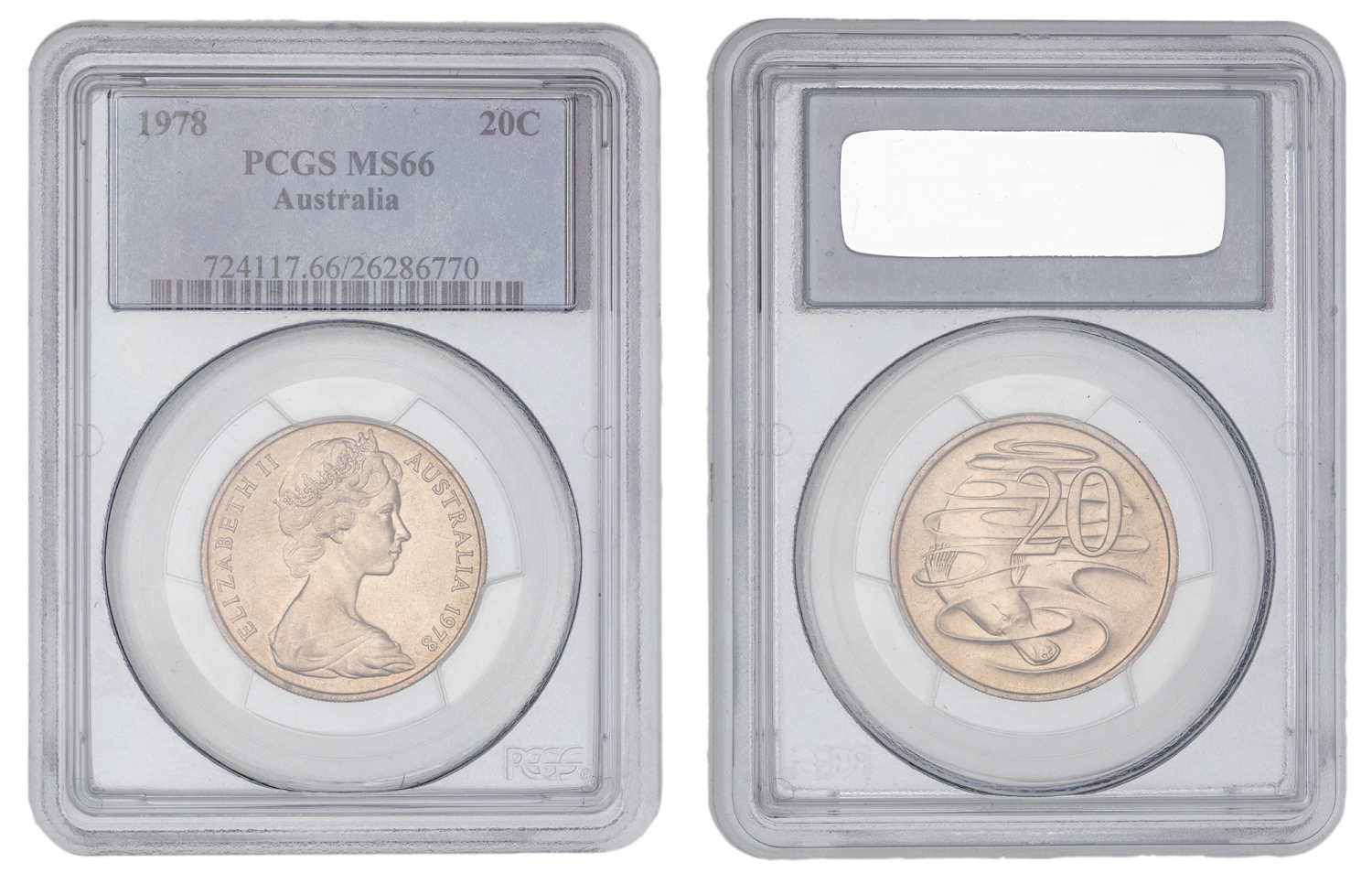 Elizabeth II, Twenty Cent, 1978, PCGS MS66
