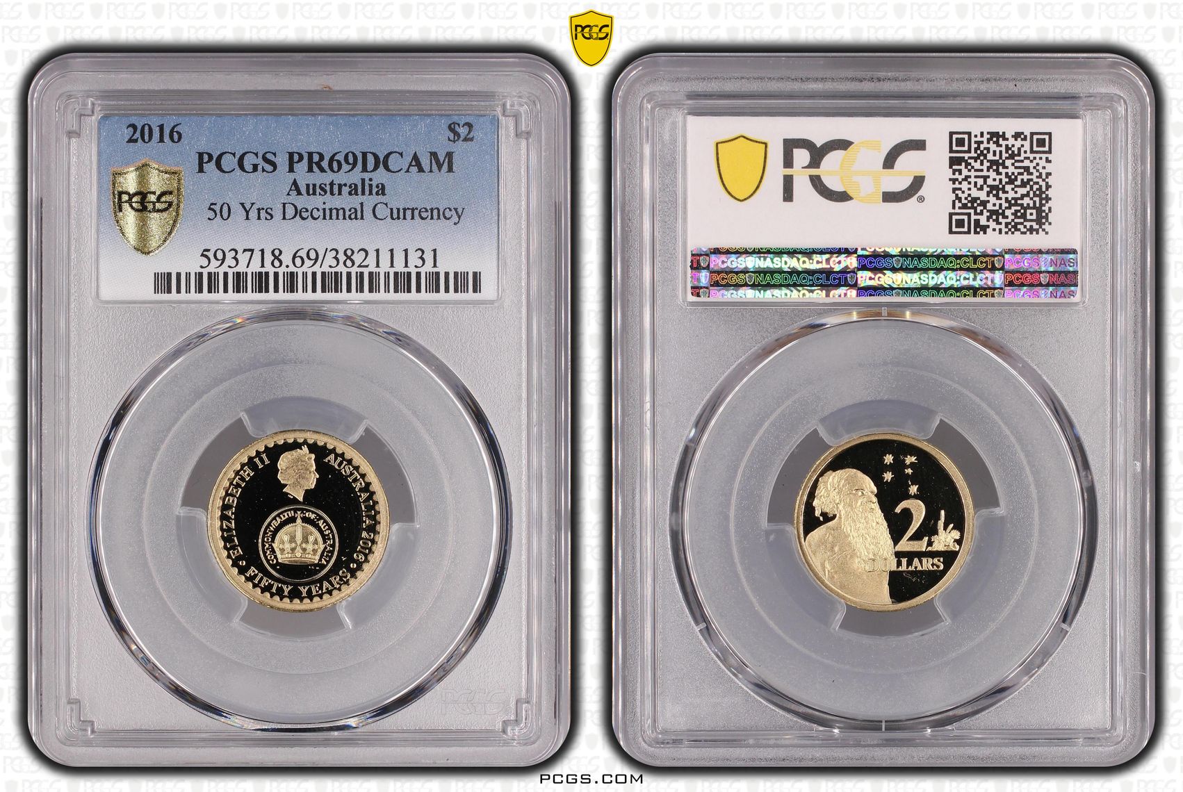 2016 Australia Two Dollar, $2 50 Yrs Decimal Currency PCGS - PR69DCAM -131