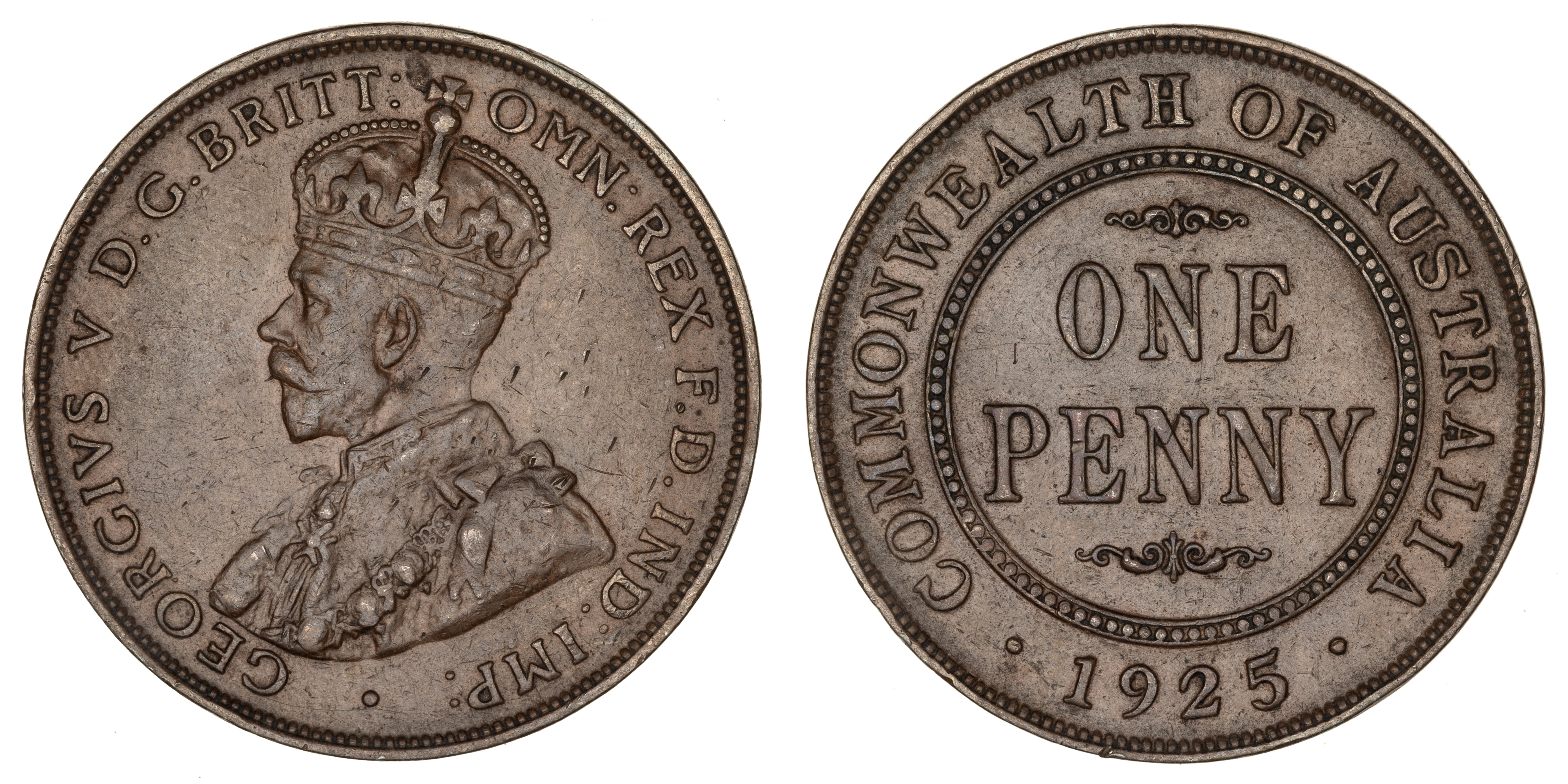 George V, Penny, 1925, VF