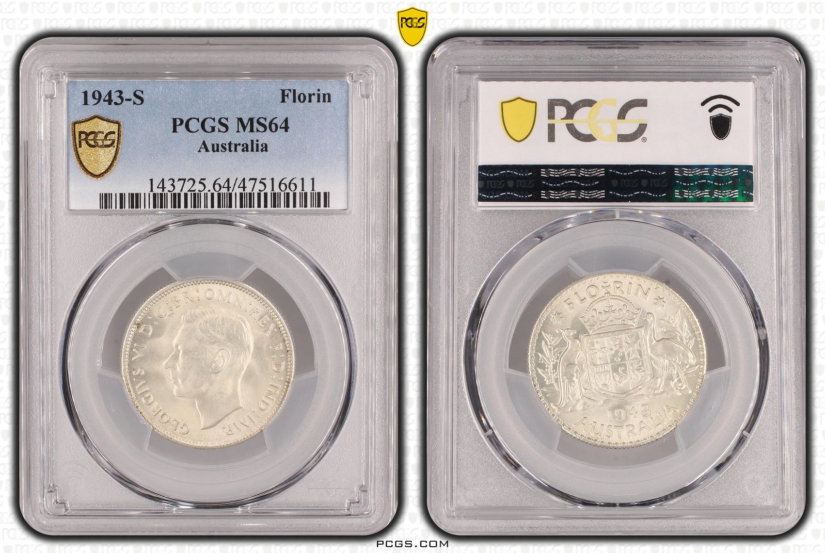 Florin, 1943-S, PCGS MS 64