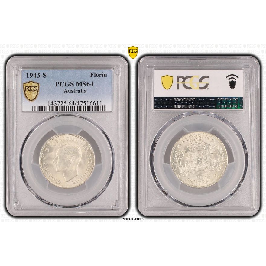 Florin, 1943-S, PCGS MS 64