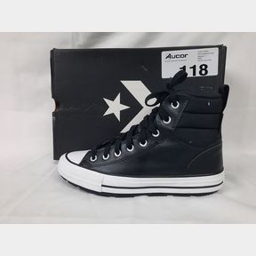 CHUCK TAYLOR ALL STAR CLASSIC WEDGE LEATHER - BLOODSTONE/EGRET/BLACK - CROC LEATHER - UK 7