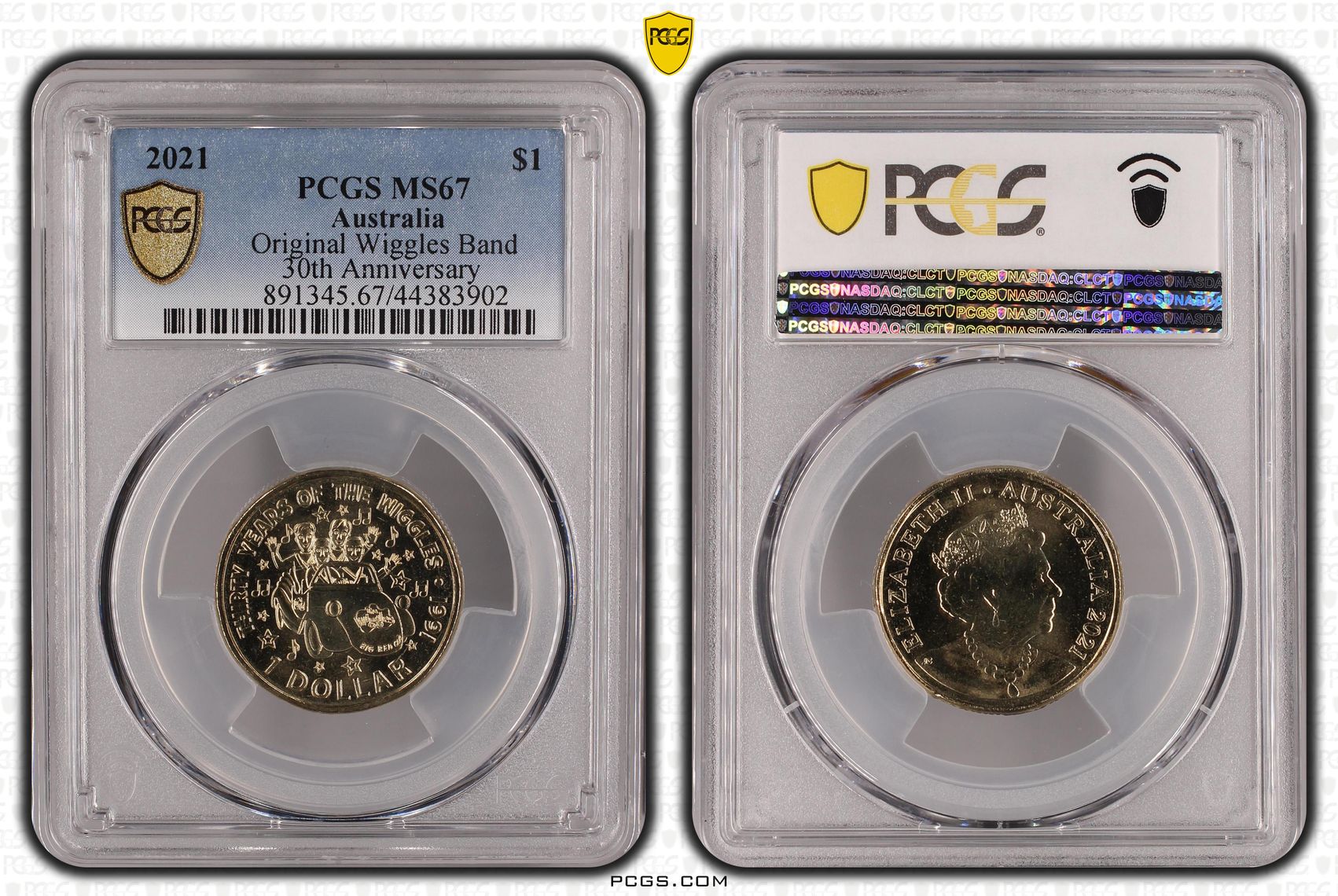 482 · Original Wiggles Band, One Dollar, 2021, PCGS MS67