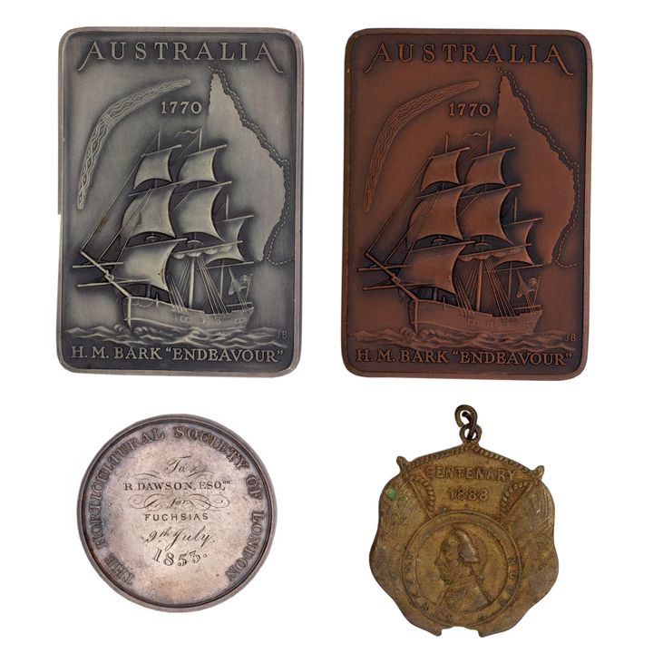 Group, Captain James Cook Medallions, VF - EF