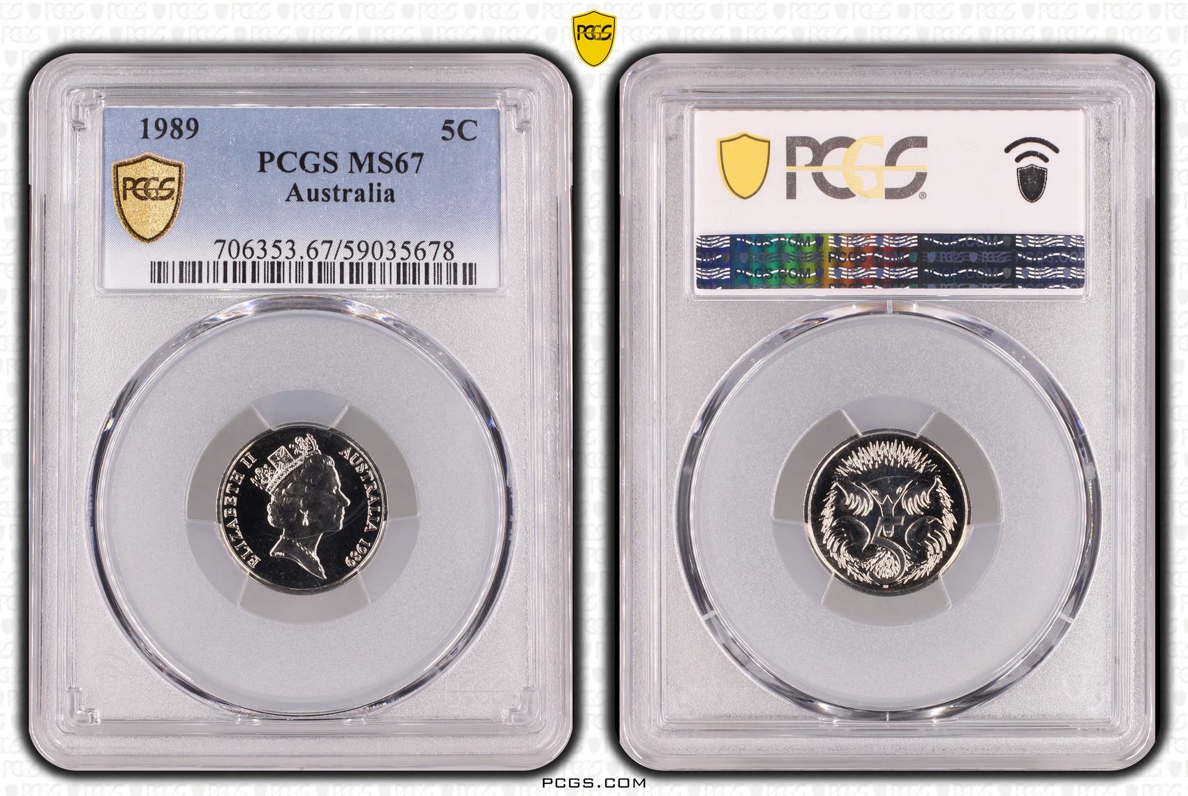 Five Cent, 1989, PCGS MS67