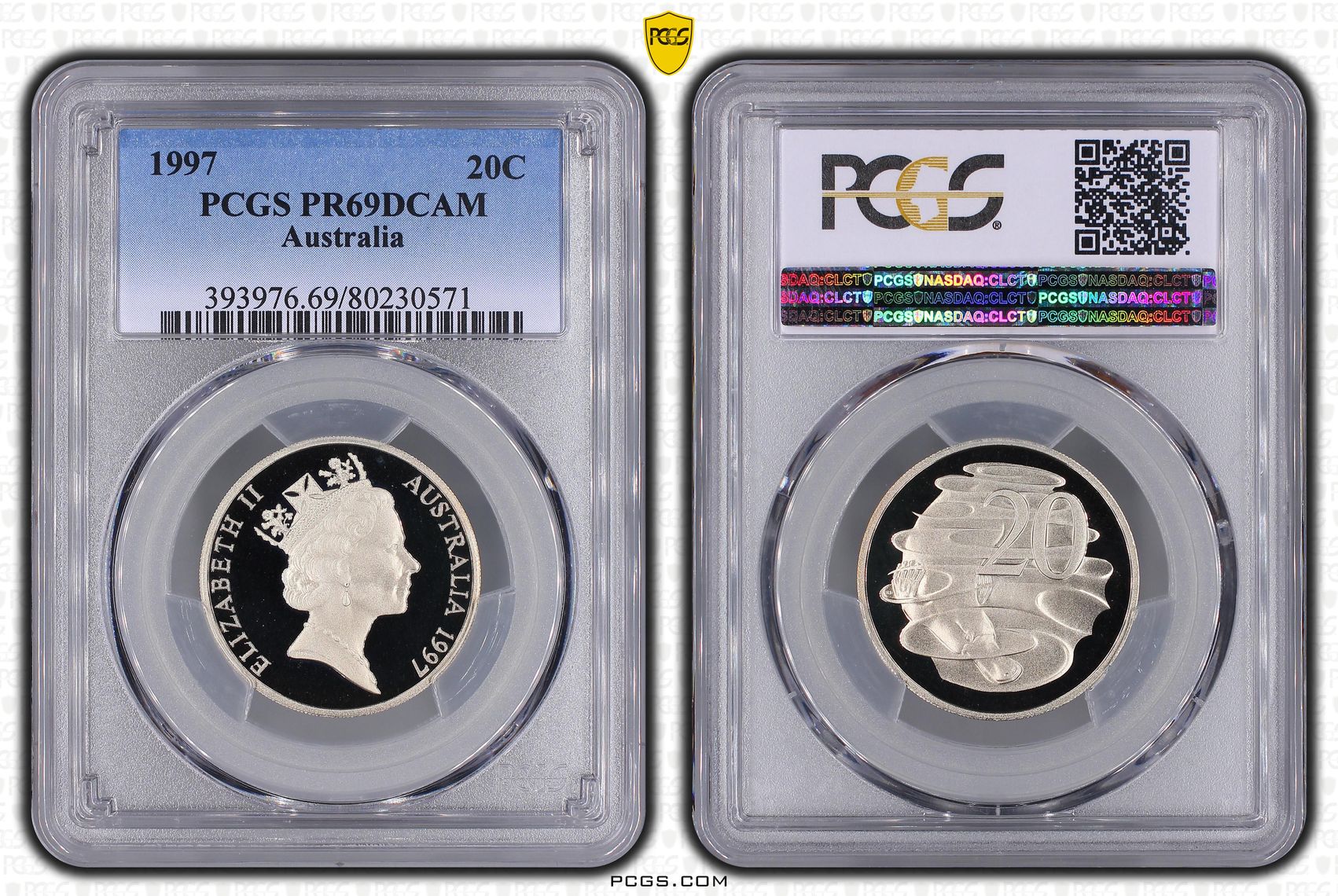Elizabeth II, Twenty Cent, 1997, PCGS PR69DCAM