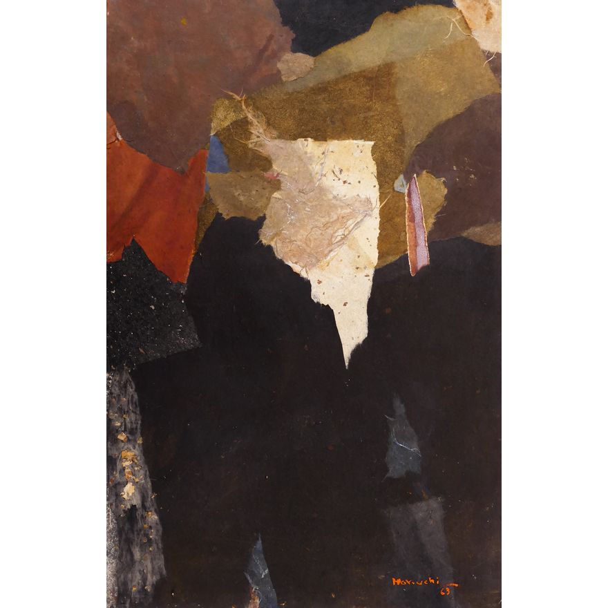 Paul Horiuchi ''Falling Into Black'' 1963 Casein Collage