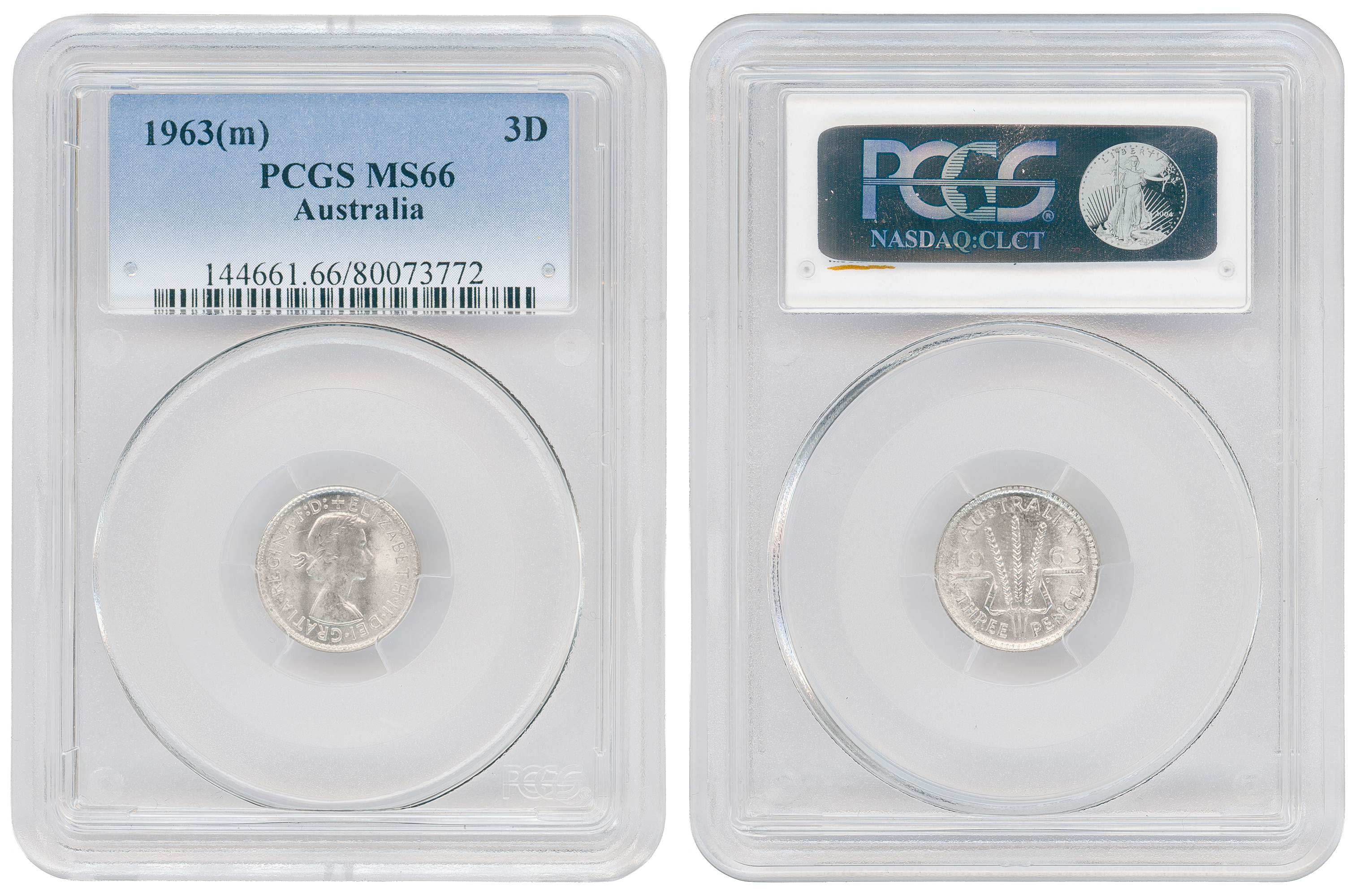 Elizabeth II, Threepence, 1963(m), PCGS MS66