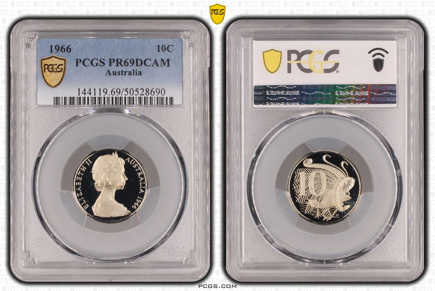 Ten Cent, 1966, Pcgs Pr69dcam