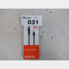MCDODO 36W FLAT APPLE LIGHTNING LED FAST CHARGING CABLE FOR IPHONE IPAD - BLACK - 1.2 M