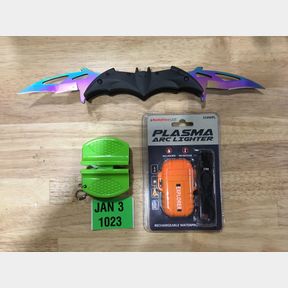BATMAN KNIFE, KNIFE SHARPENER & PLASMA ARC LIGHTER