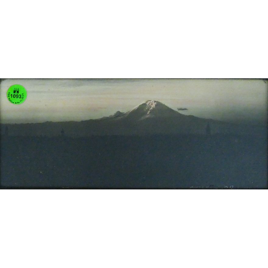 Maurice Anderson ''Mount Rainier'' 1924 Tinted Photograph in Piecrust