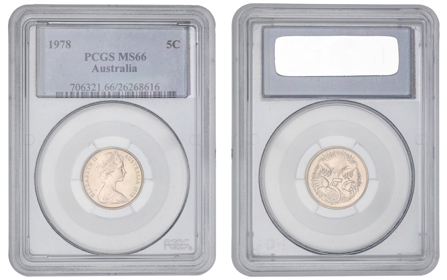 Elizabeth II, Five Cent, 1978, PCGS MS66