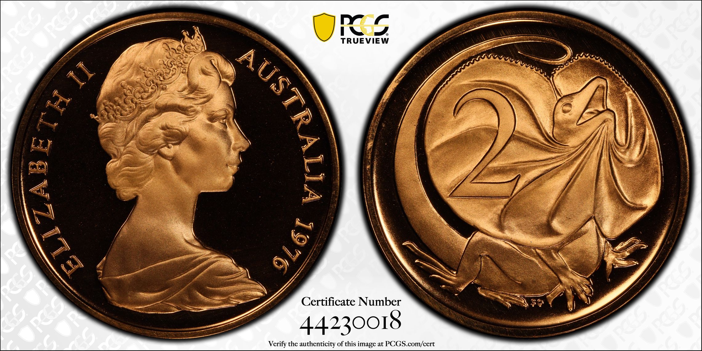 Two Cent, 1976, Pcgs Pr69dcam