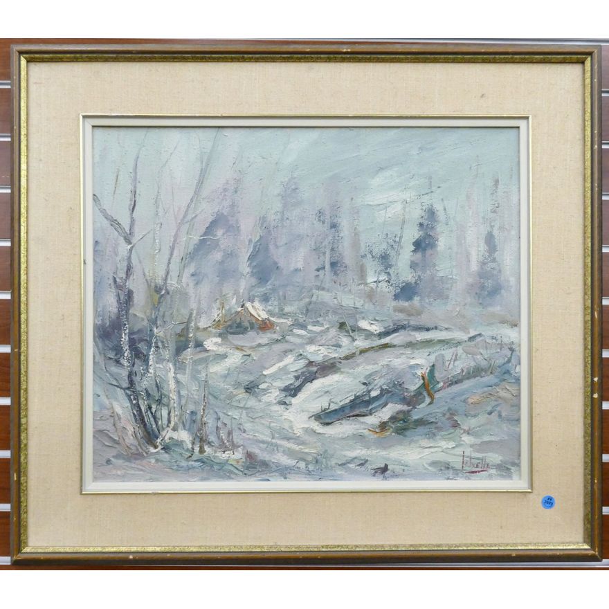 Fernand Lablle (1934-2012 Canadian) Winter Landscape Oil