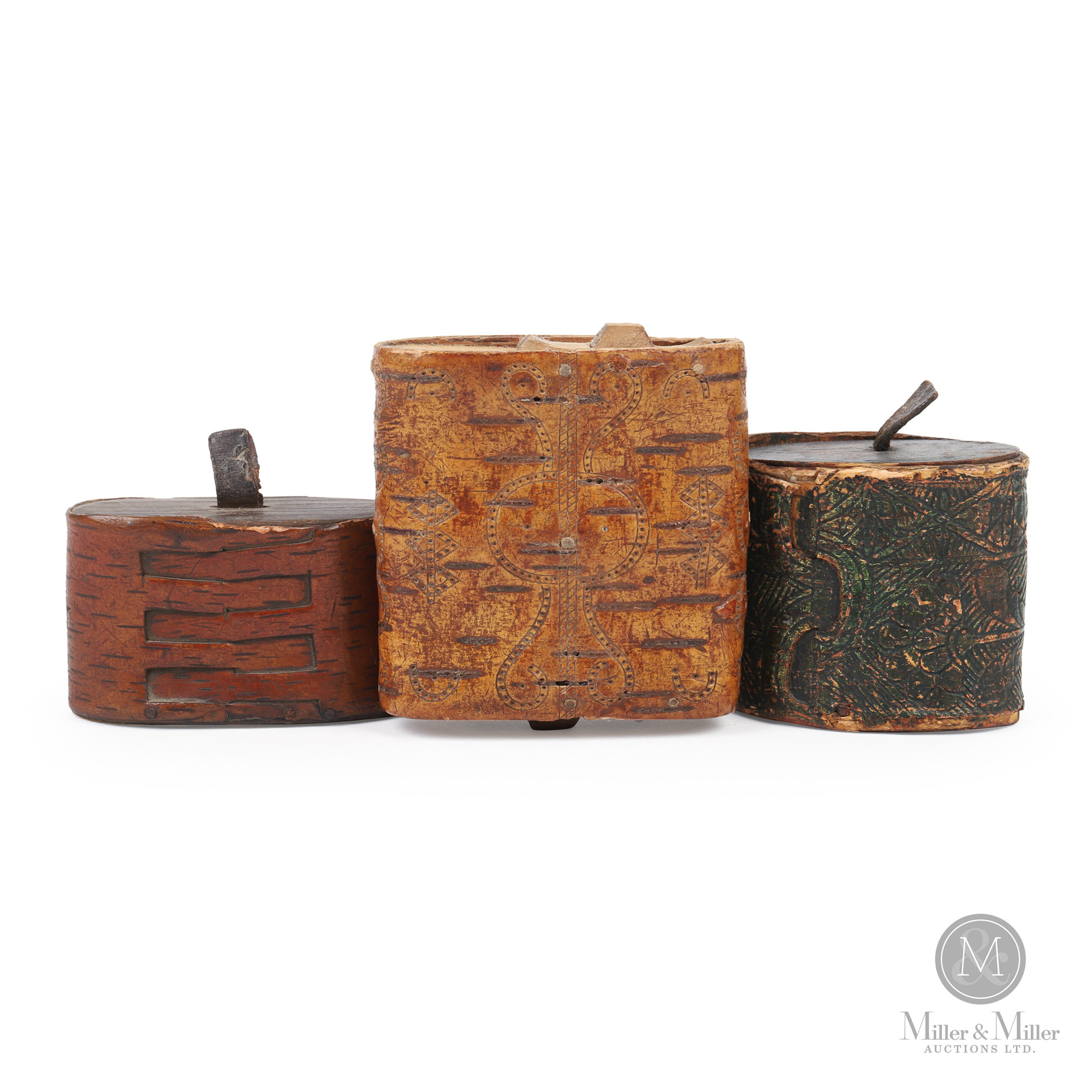 Three Birchbark Snuff Boxes | Miller & Miller Auctions Ltd