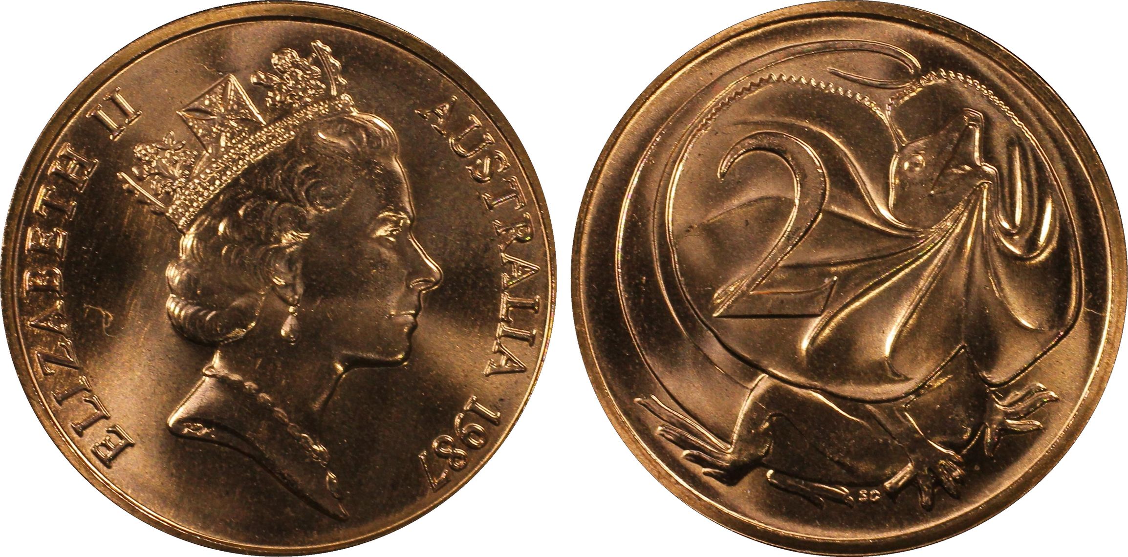 Two Cent, 1987, PCGS MS66RD