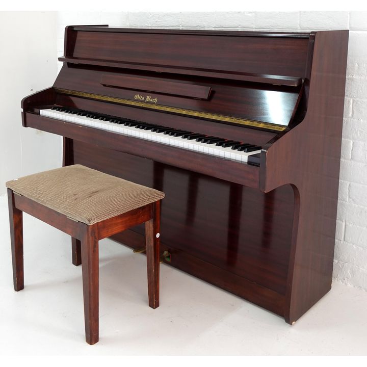 OTTO BACH UPRIGHT PIANO AND STOOL