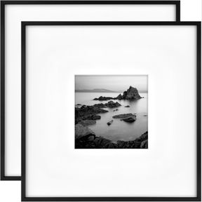 MCS MASTER & CO. FOUNDRY METAL 18X18 SQUARE PICTURE FRAME, DISPLAY PICTURES 8X8 WITH MAT OR 18X18 WITHOUT MAT, WALL HANGING FRAME