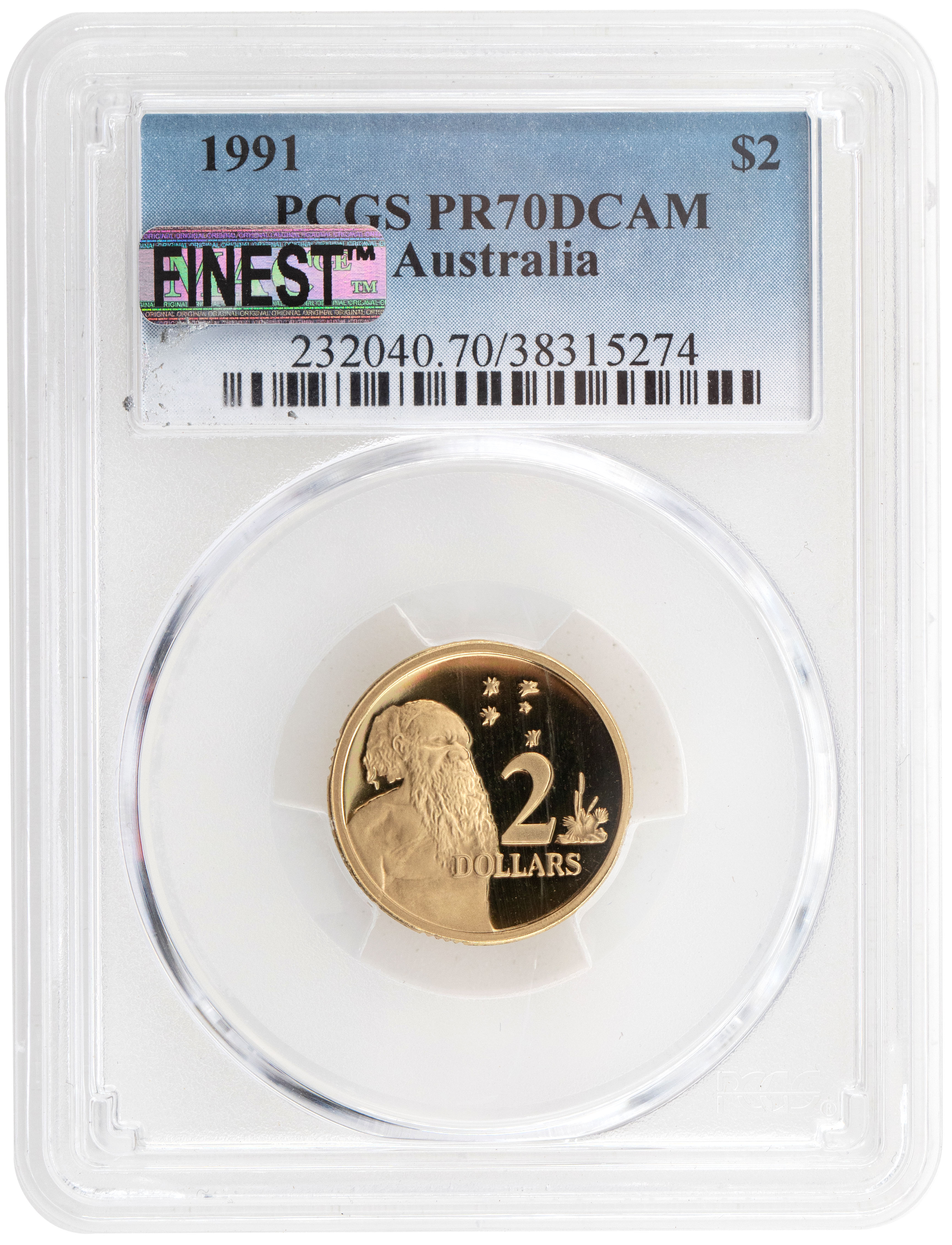 1991 Australia Two Dollar, $2 PCGS - PR70DCAM POP 20/0 -274
