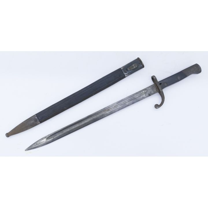 Antique Black Wood Handled Bayonet with Sheath- 21''