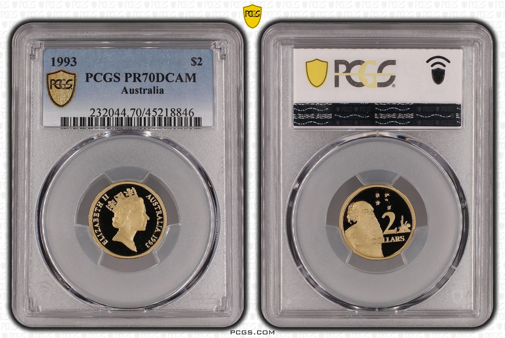 1993 Australia Two Dollar, $2 PCGS - PR70DCAM POP 18/0 -846
