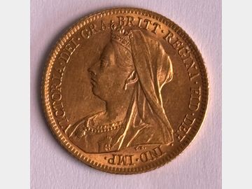 1899 VICTORIA LONDON MINT GOLD HALF SOVEREIGN