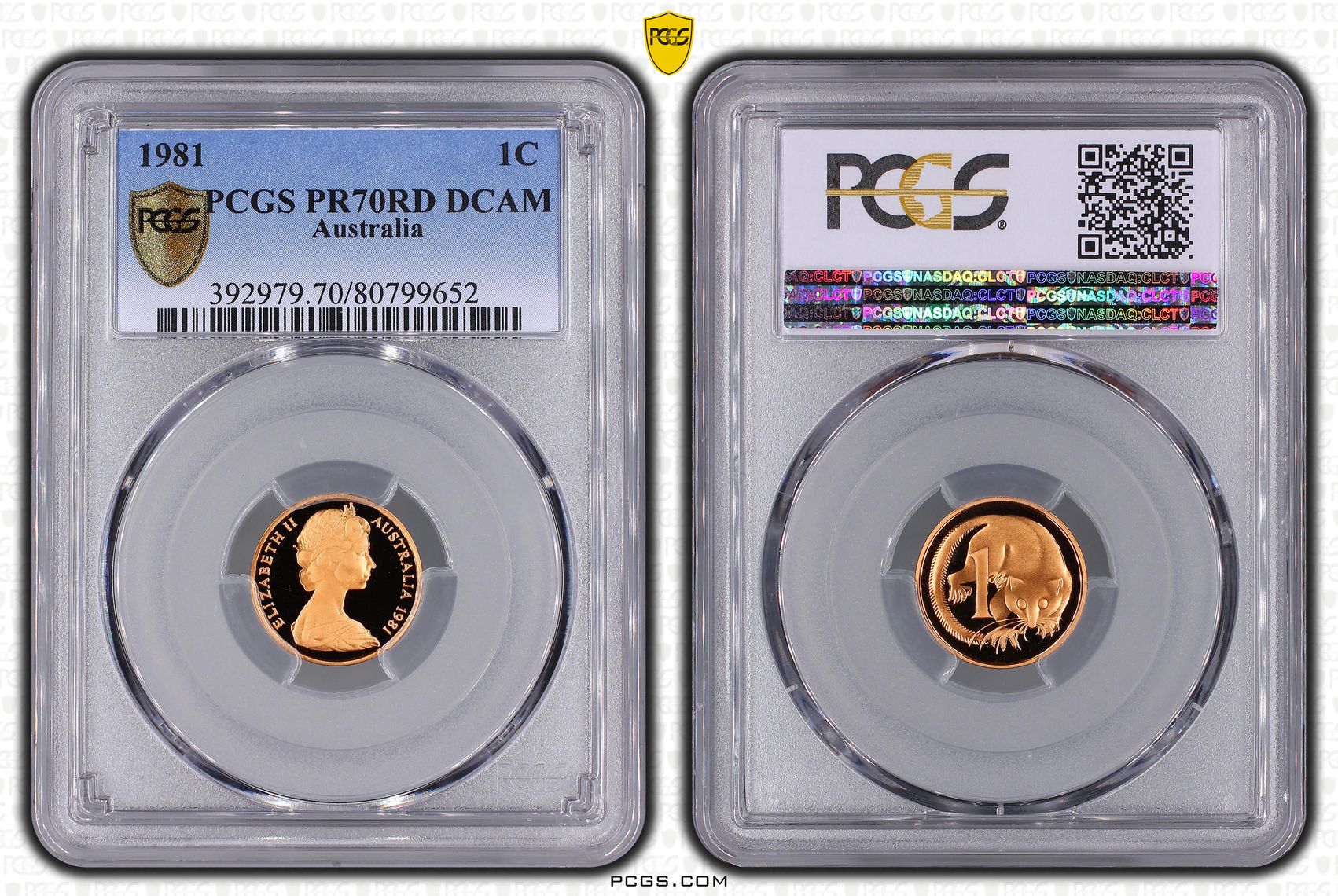 Elizabeth II, One Cent, 1981, PCGS PR70DCAM