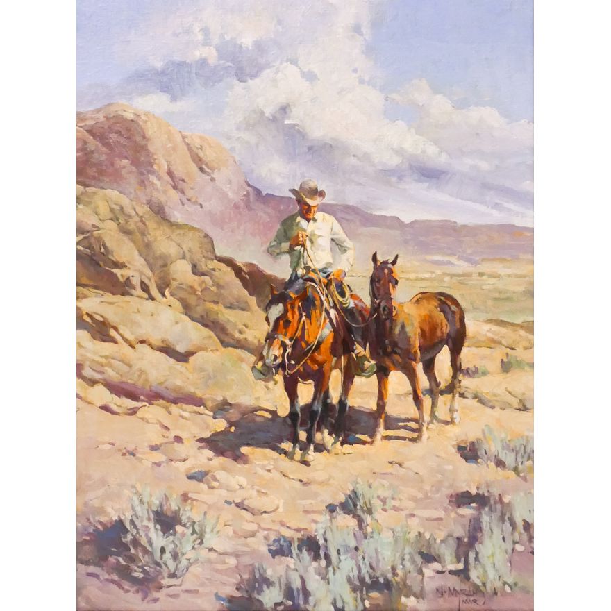 Newman Myrah  'Horse Wrangler' Oil on Canvas