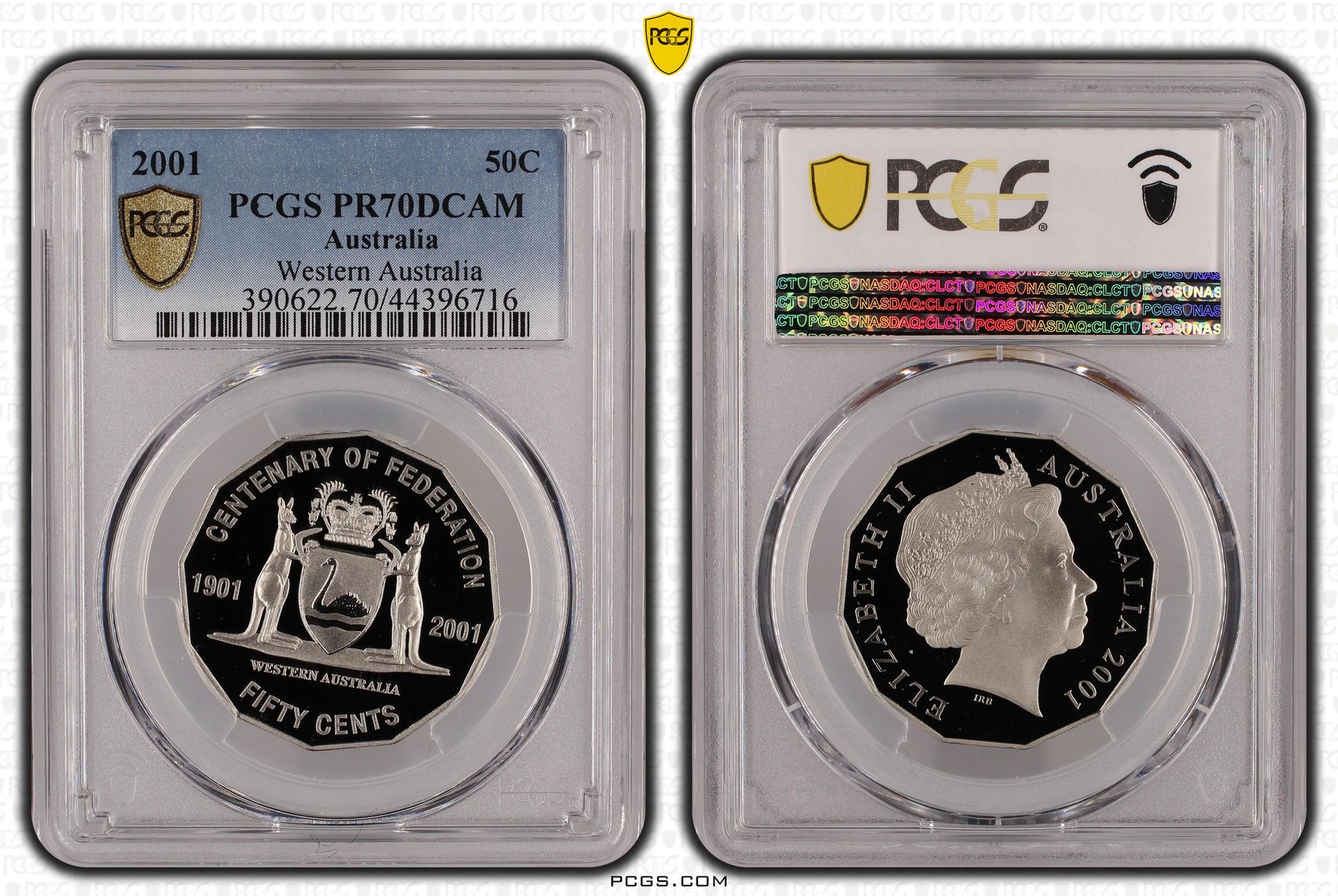 2001 Australia Fifty Cent, 50c Western Australia PCGS - PR70DCAM POP 31/0 -716