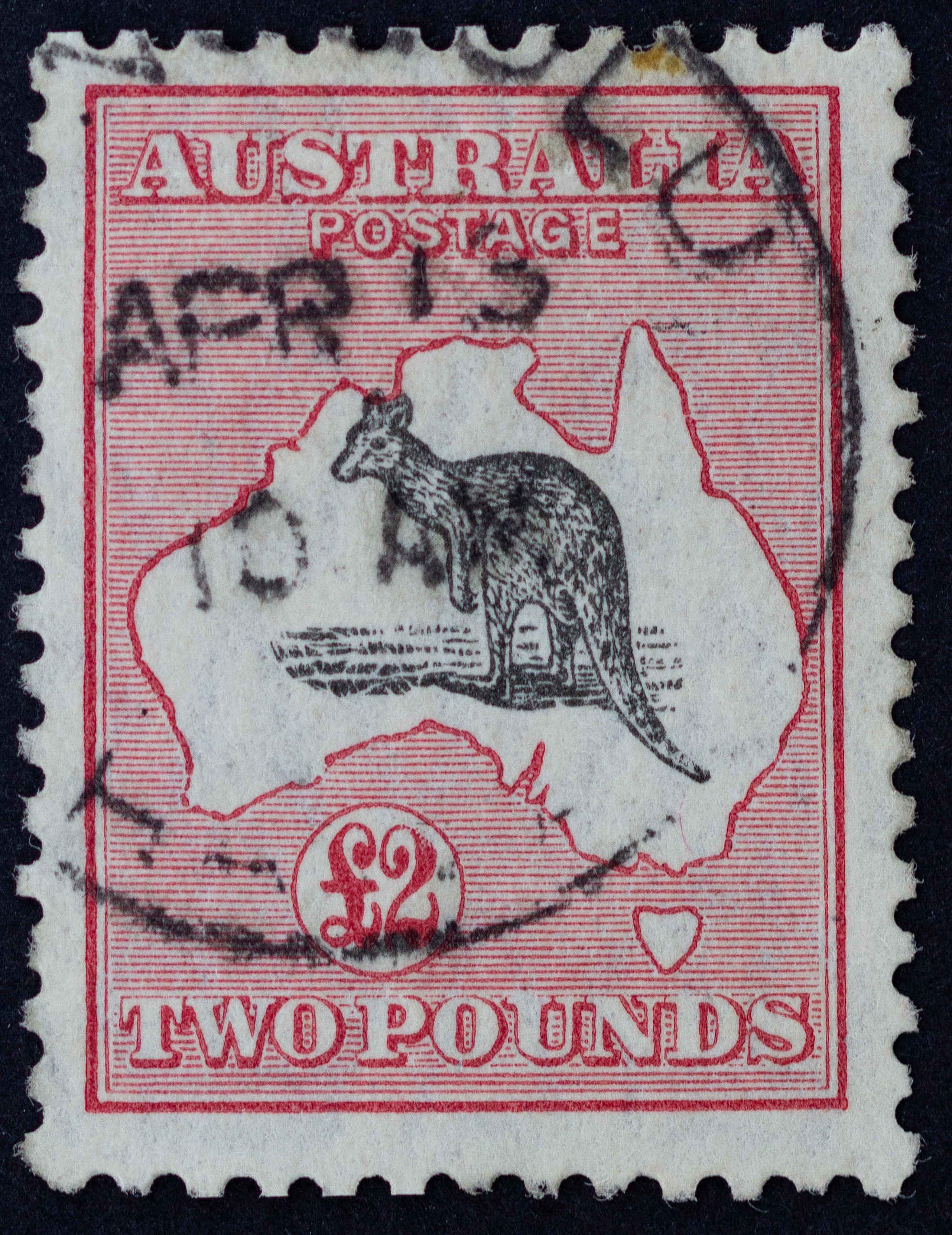 395 · Small Multiple Watermark, Two Pounds, 1929, Fine