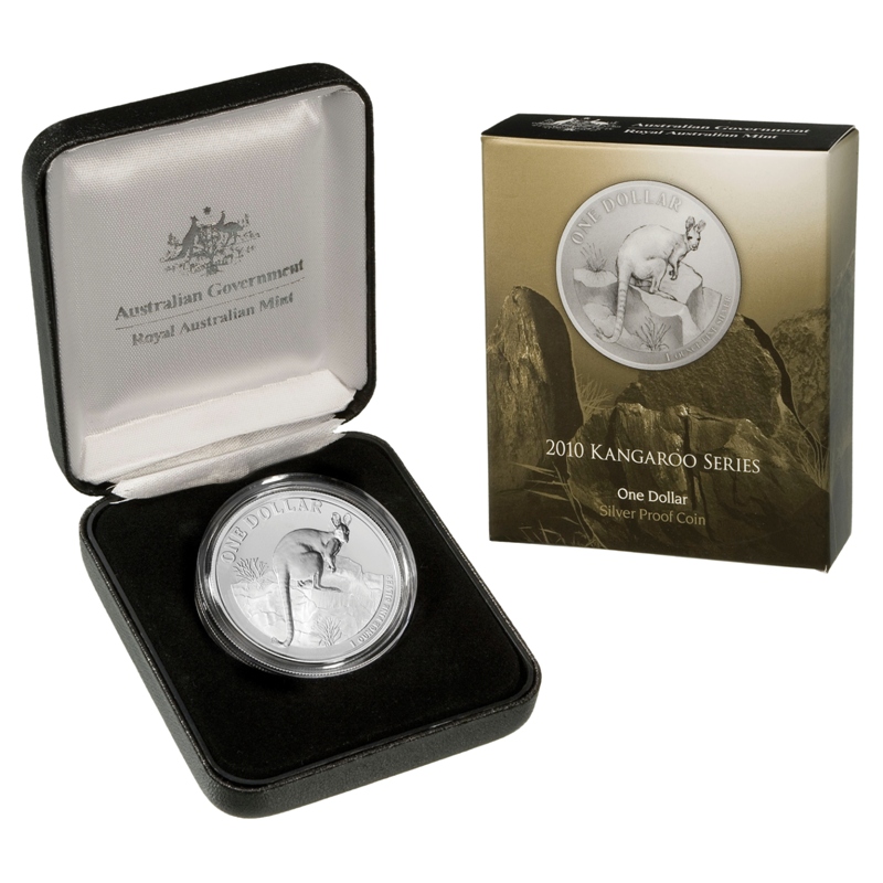 2010 RAM $1 Kangaroo Series 1oz Silver Proof Coin - Box & COA