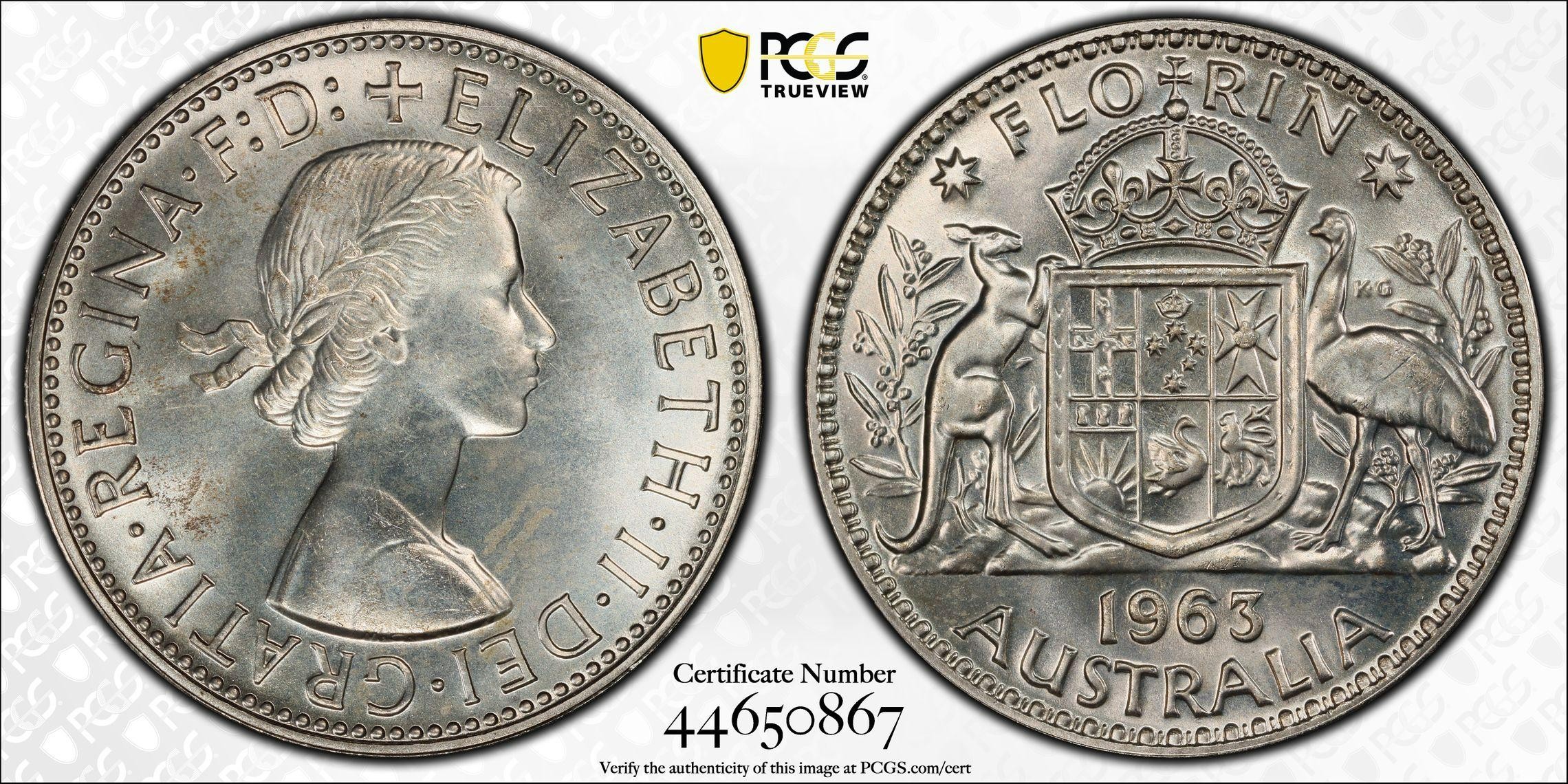 1963(m) Australia Florin Silver PCGS - PR65 -867
