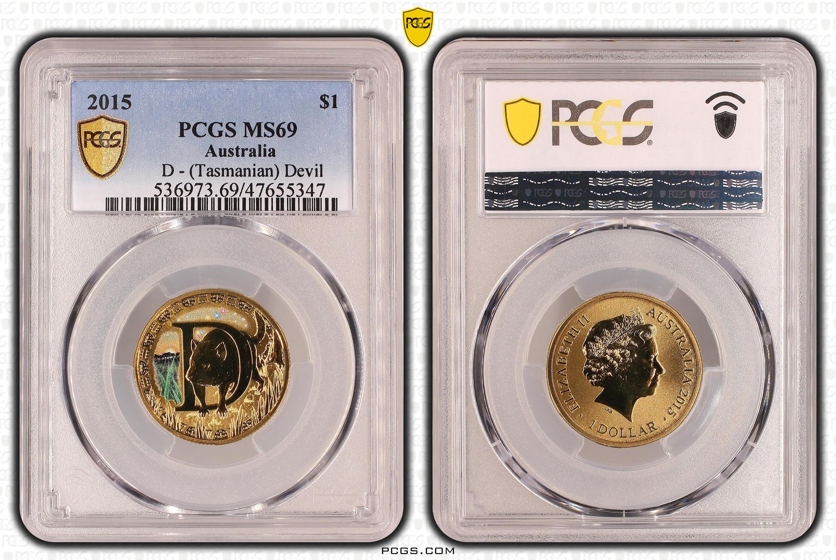 D - (Tasmanian) Devil, One Dollar, 2015 POP Report 10/0, PCGS MS 69